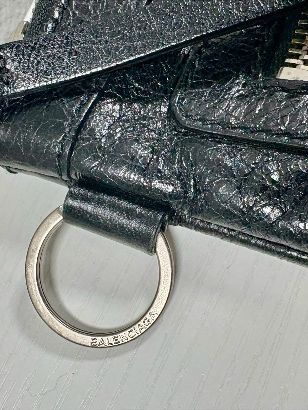 BALENCIAGA Black Classic Clip L Leather Clutch Bag, Lambskin~COA & Dust bag